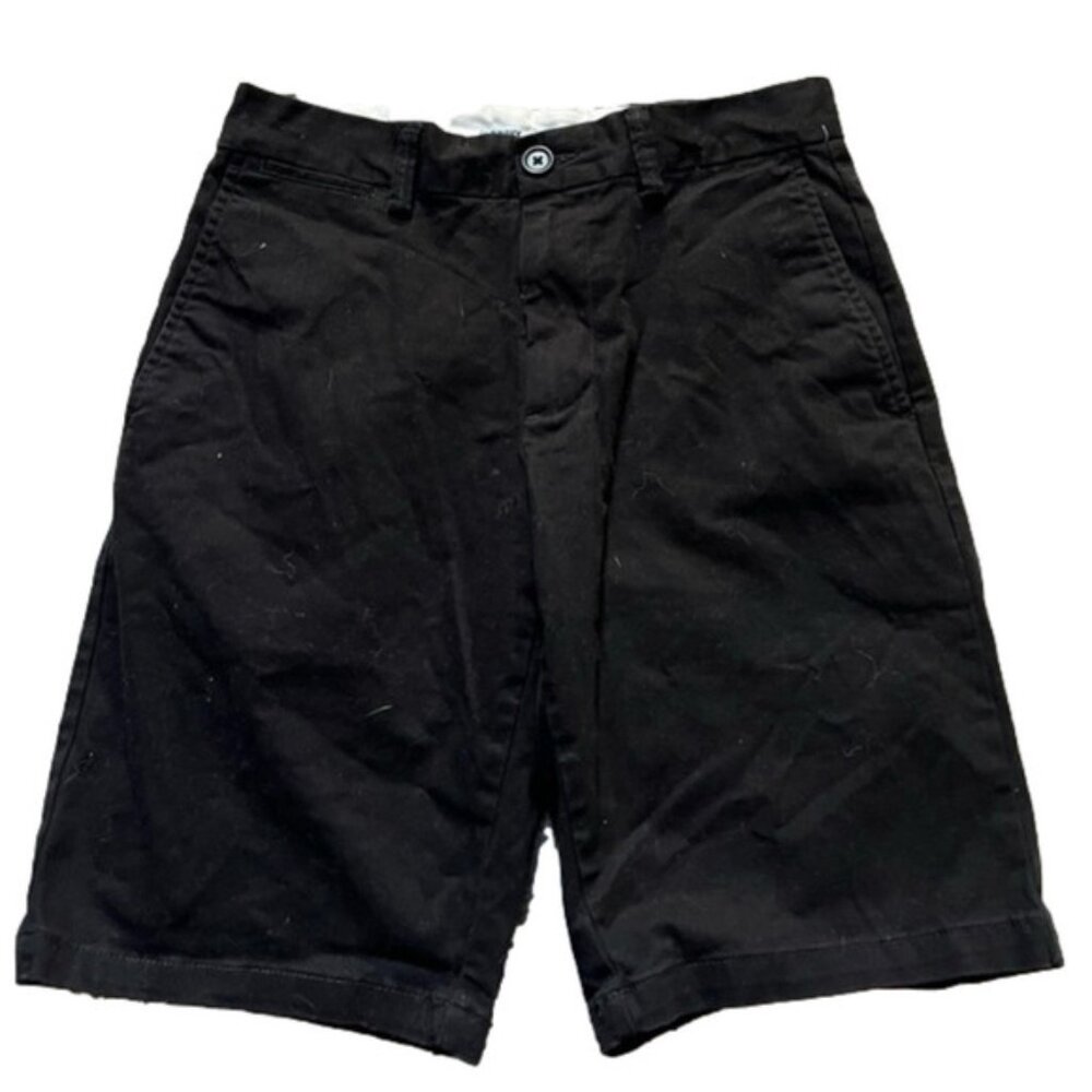 SIZE 28 Waist Teen/Young Mans Black Cotton Shorts, Preloved